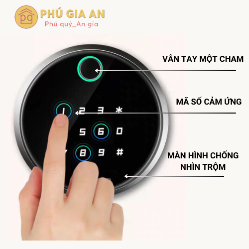Cận cảnh mặt khoá vân tay một chạm của két sắt Boà