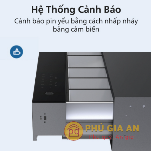 Có hệ thống cảnh báo khi pin yếu bằng cách nhấp nháy bảng cảm biến