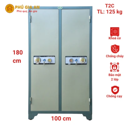 Tủ bảo mật 2 cánh khóa cơ T2C-KC