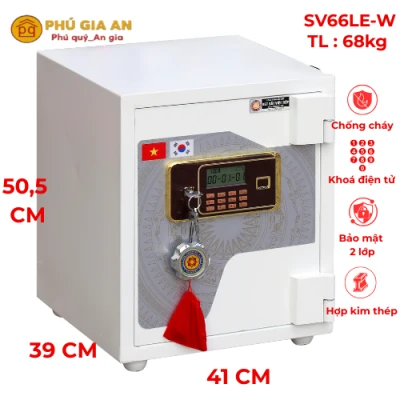 Két sắt siêu cường Việt Tiệp SV66LE-W điện tử màu trắng